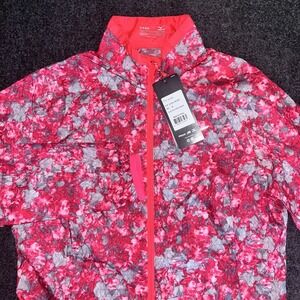 New Mizuno Aerojacket Diva Pink Griffin Full Zip‎ Packable Jacket Womens M
